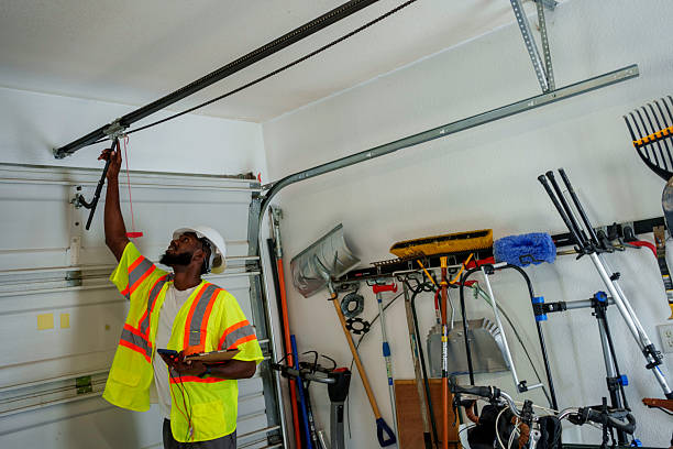 Professional Garage Door Panel Replacement technician working in Mayflower Village, CA
